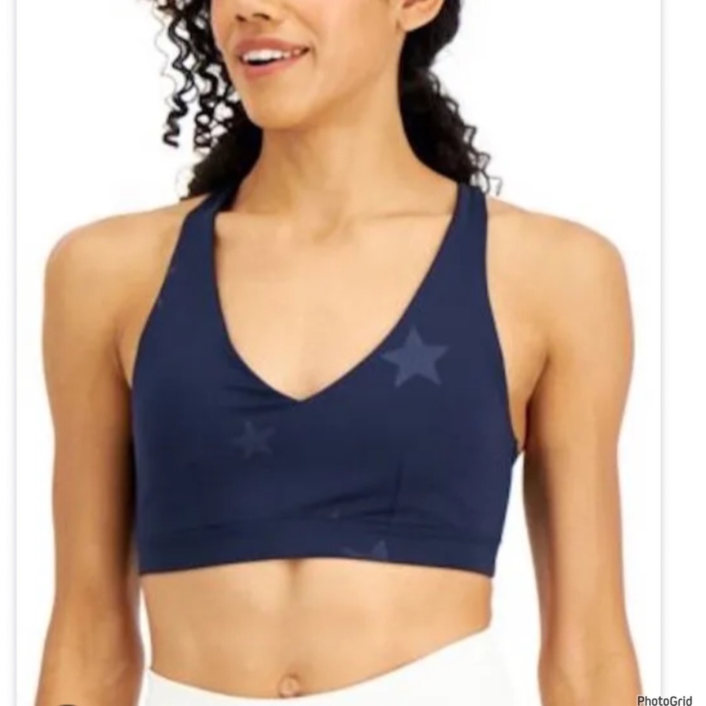 Ideology XL Star navy blaze athletic wear sports bra NWT